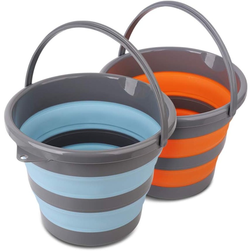 Outdoor Camping House - 2 Pack Collapsible Plastic Bucket with