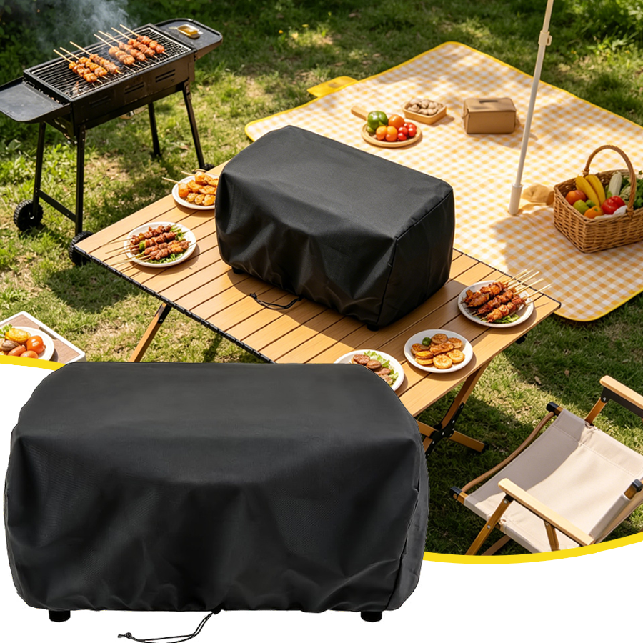 Outdoor Camping Grill - 1pc Black Oven Protective Cover with