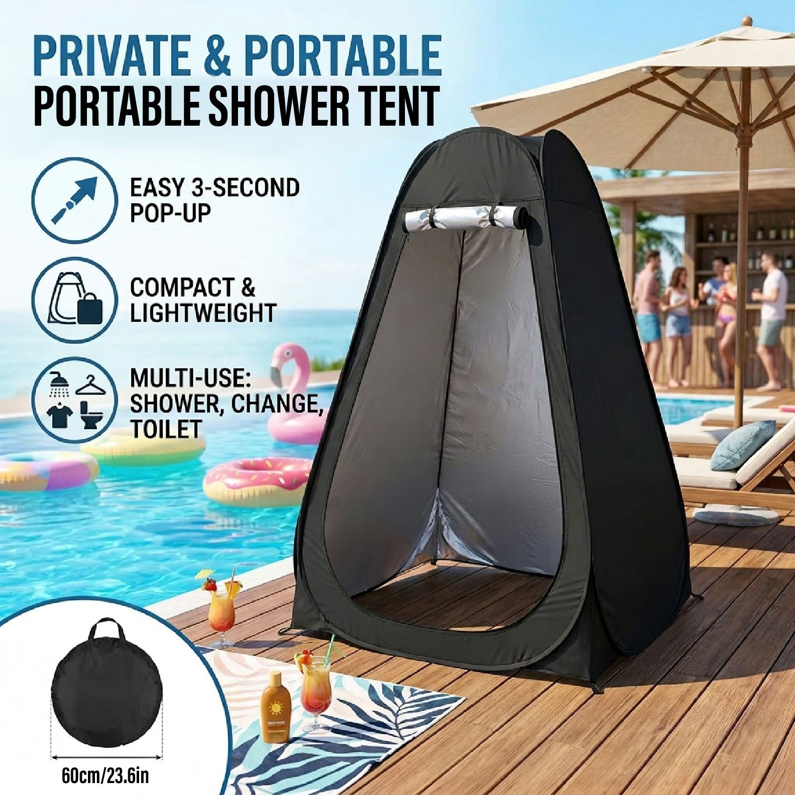 Outdoor Camping House - Portable Pop-Up Privacy Tent Outdoor Shower
