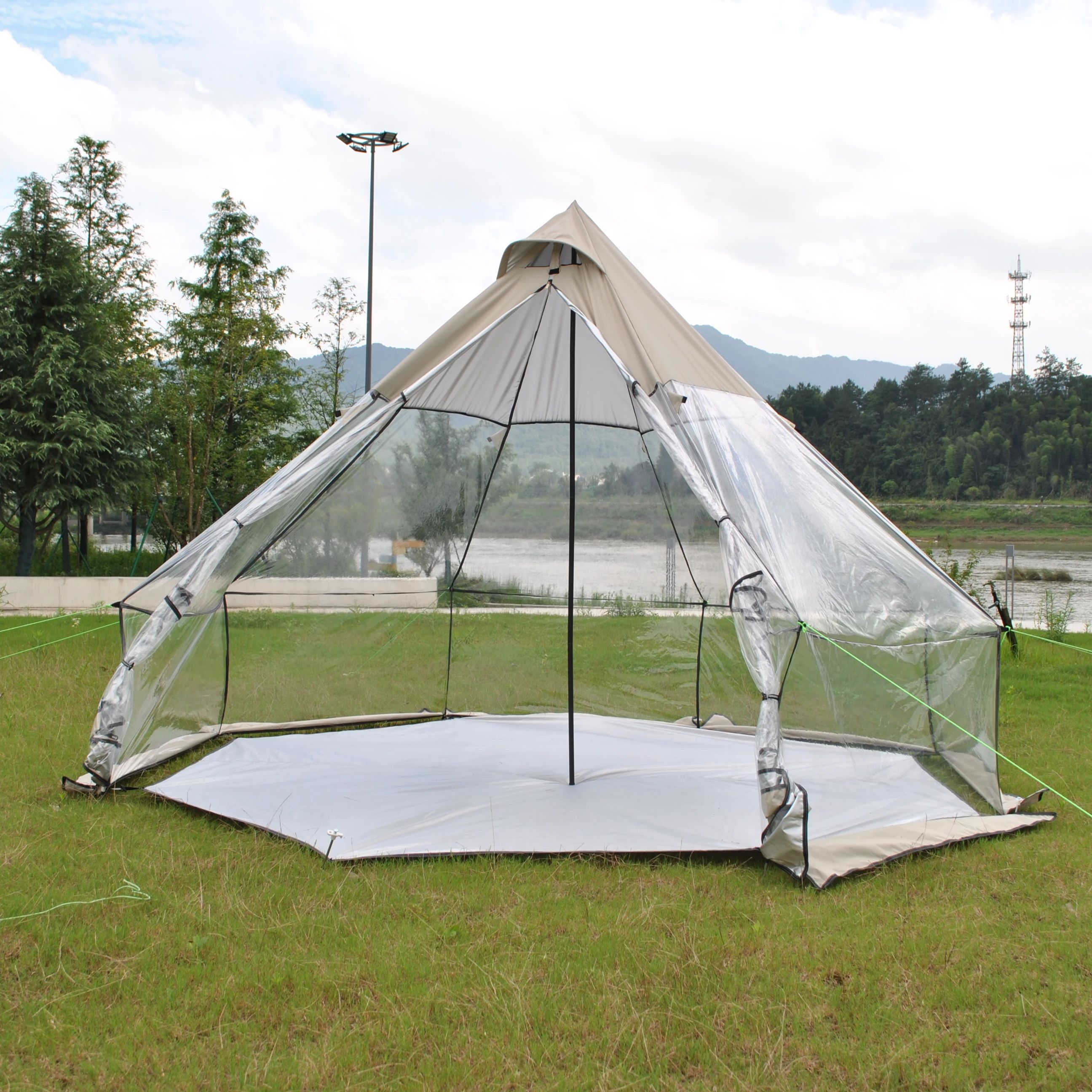 Outdoor Yurt Camping - PVC Tent,Camping Transparent Tent,8 Person Mongolian