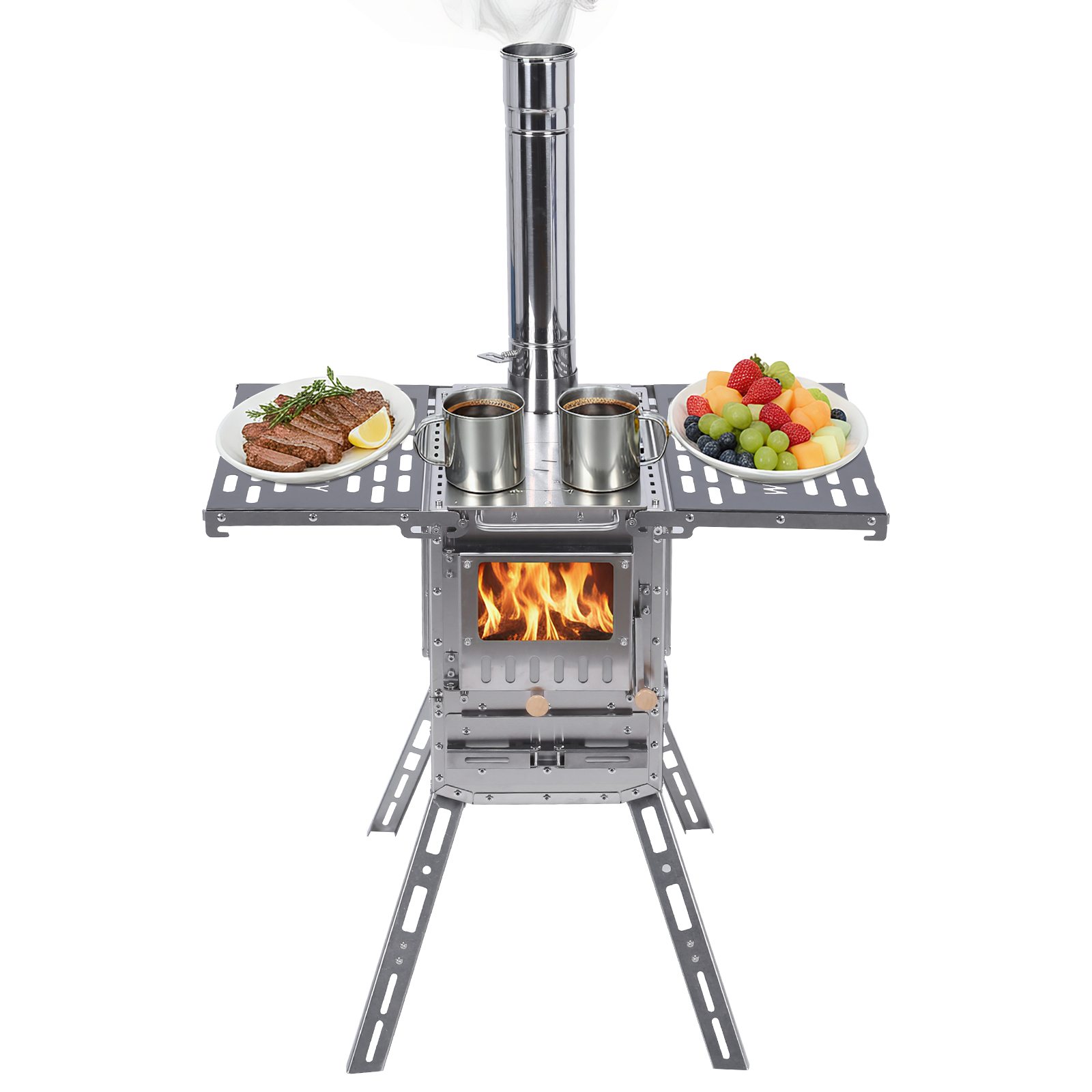 Outdoor Camping Cooking Table - Hot Tent Stove with Oven &