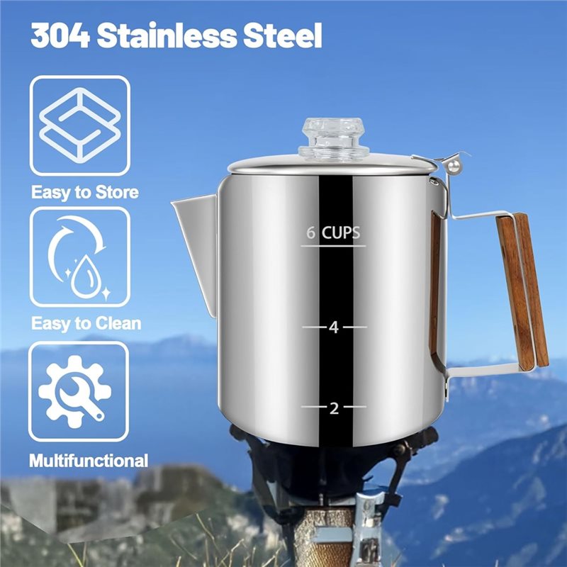 ABFU-For Home And Camping 6 Cu - Camp Percolator Coffee recensione e prezzo