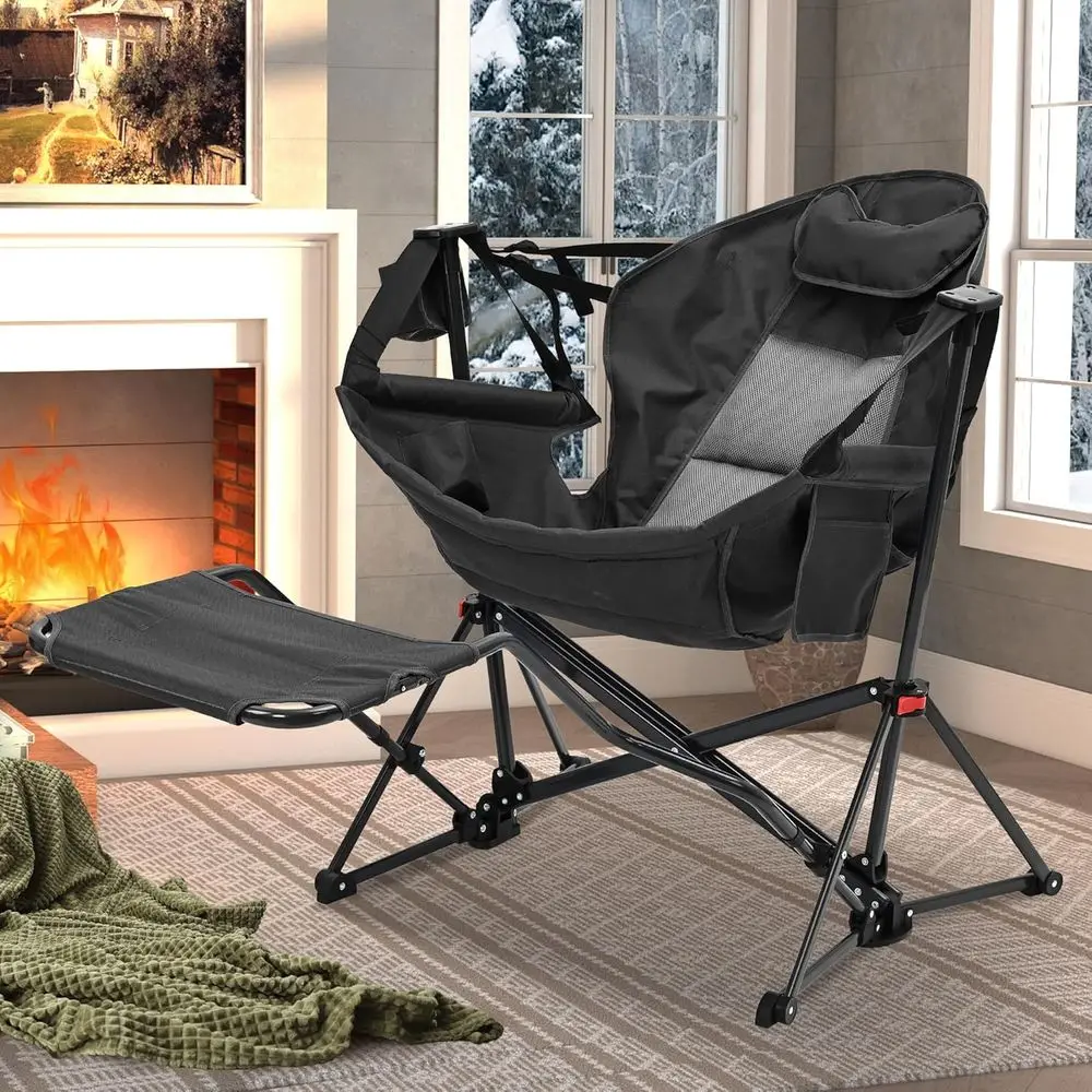 Portable Heavy-Duty Rocking Ha - Outdoor Camping Rocking Chair recensione e prezzo
