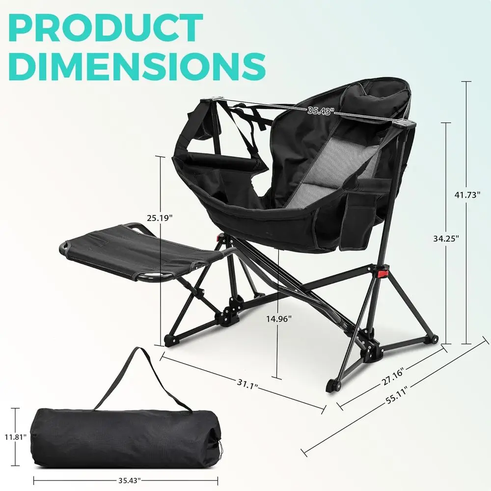 Portable Heavy-Duty Rocking Ha - Outdoor Camping Rocking Chair recensione e prezzo
