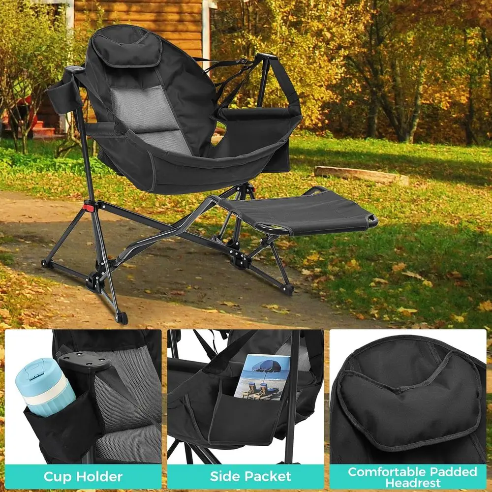 Portable Heavy-Duty Rocking Ha - Outdoor Camping Rocking Chair recensione e prezzo