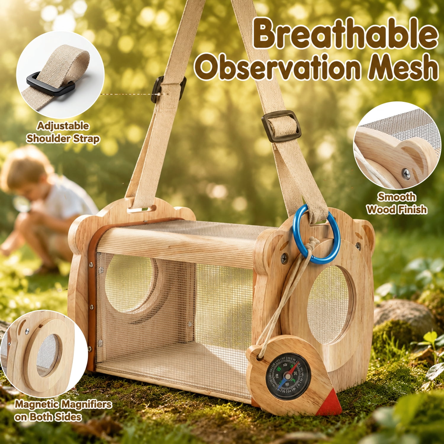 Wooden Bug Catching Kit With T - Outdoor Camping House recensione e prezzo