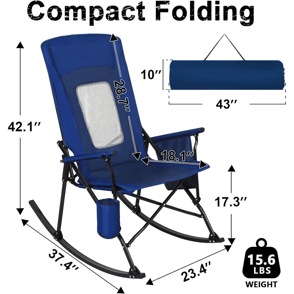 Durable 400lbs Capacity Rockin - Outdoor Camping Rocking Chair recensione e prezzo