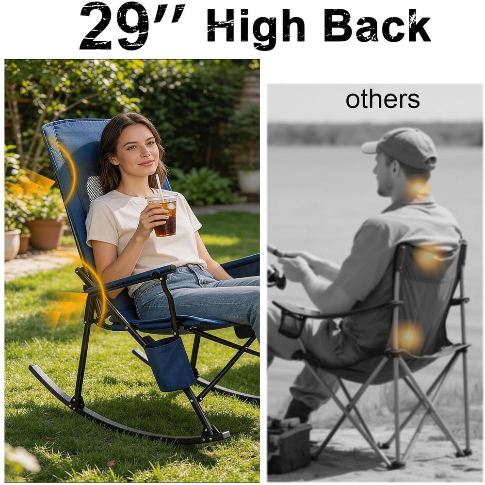 Durable 400lbs Capacity Rockin - Outdoor Camping Rocking Chair recensione e prezzo
