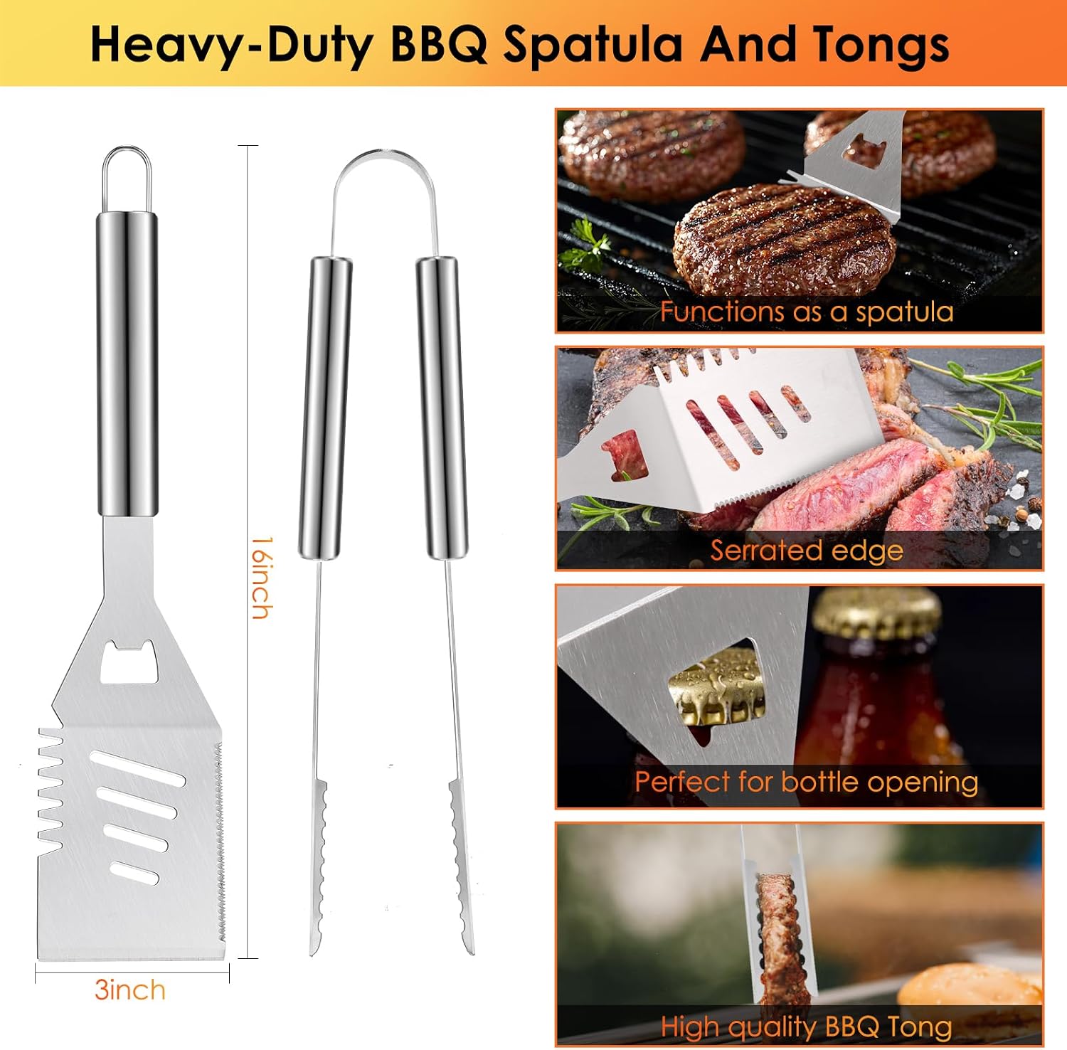 34Pcs BBQ Grilling Tools Set,  - Outdoor Camping Grill recensione e prezzo