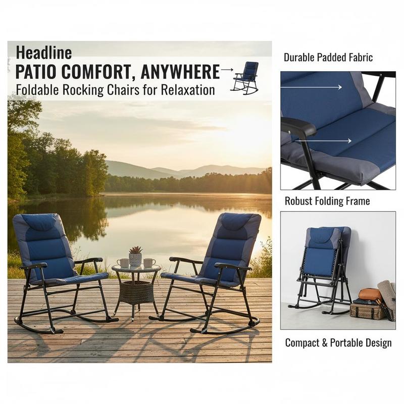 2 Piece Outdoor Patio Furnitur - Outdoor Camping Rocking Chair recensione e prezzo
