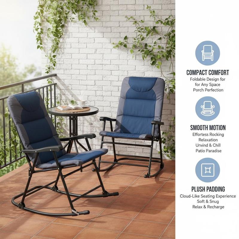 2 Piece Outdoor Patio Furnitur - Outdoor Camping Rocking Chair recensione e prezzo