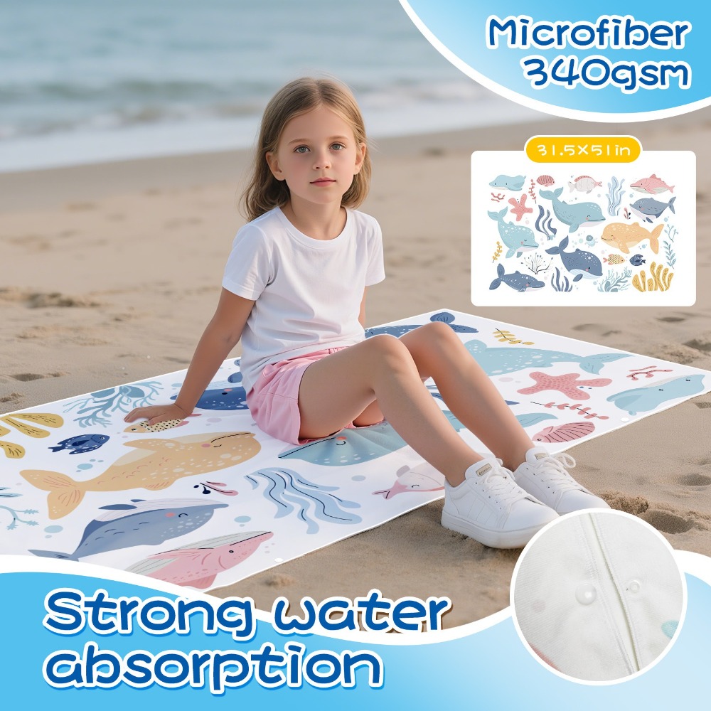 Cartoon Pattern Beach Towel Ki - Outdoor Camping Blanket recensione e prezzo