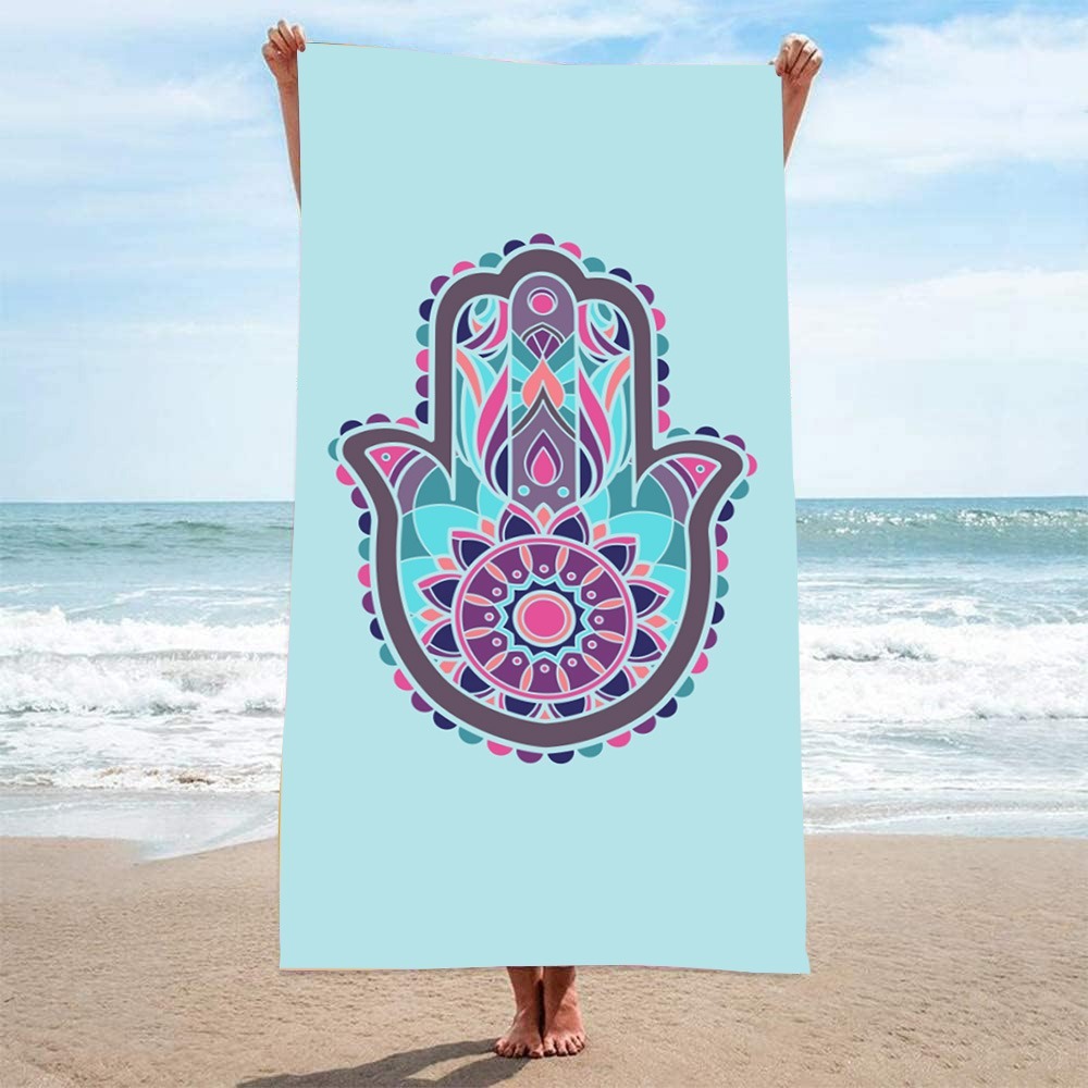 HAMSA Pattern Beach Towel27x55 - Outdoor Camping Blanket recensione e prezzo