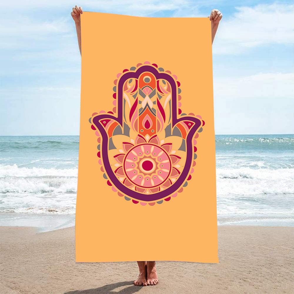 HAMSA Pattern Beach Towel27x55 - Outdoor Camping Blanket recensione e prezzo