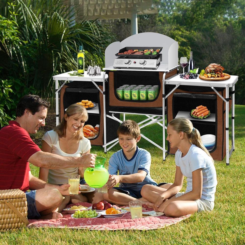 Camping Kitchen Table, Portabl - Outdoor Camping Cooking Table recensione e prezzo