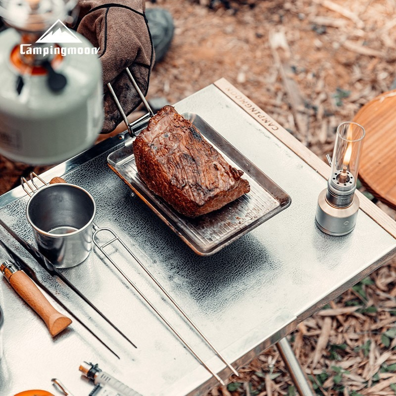 Portable large steel table, ou - Outdoor Camping Cooking Table recensione e prezzo
