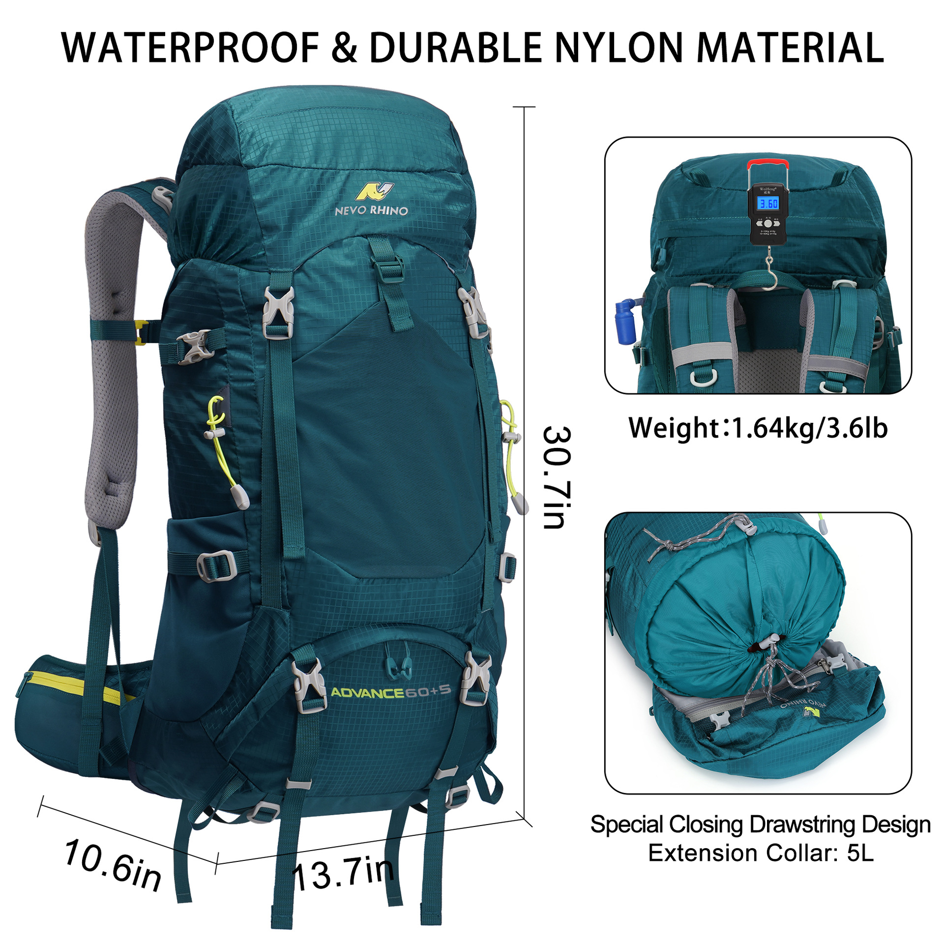 Nylon lightweight outdoor hiki - Lightweight Backpack 65L recensione e prezzo