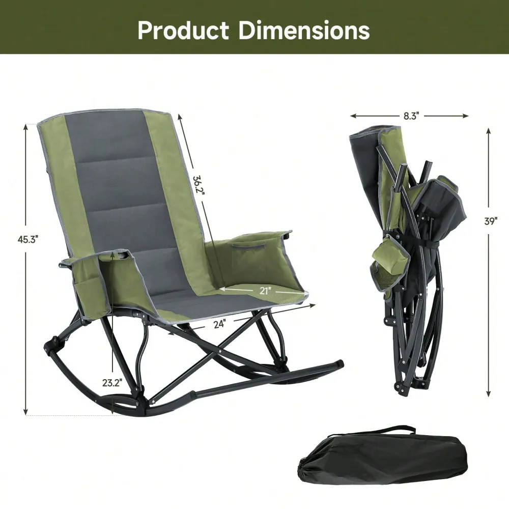 Camping Chair For Adults, Fold - Outdoor Camping Rocking Chair recensione e prezzo