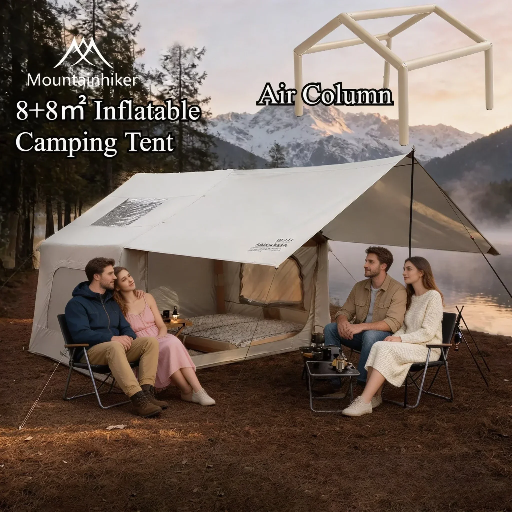8+8㎡ MOUNTAINHIKER Inflatable  - Outdoor Camping House recensione e prezzo