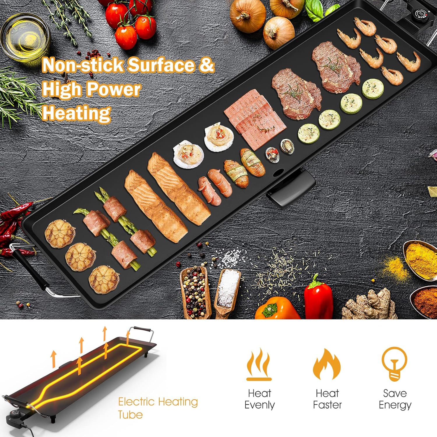 Electric Griddle 35 Inch - 200 - Outdoor Camping Cooking Table recensione e prezzo