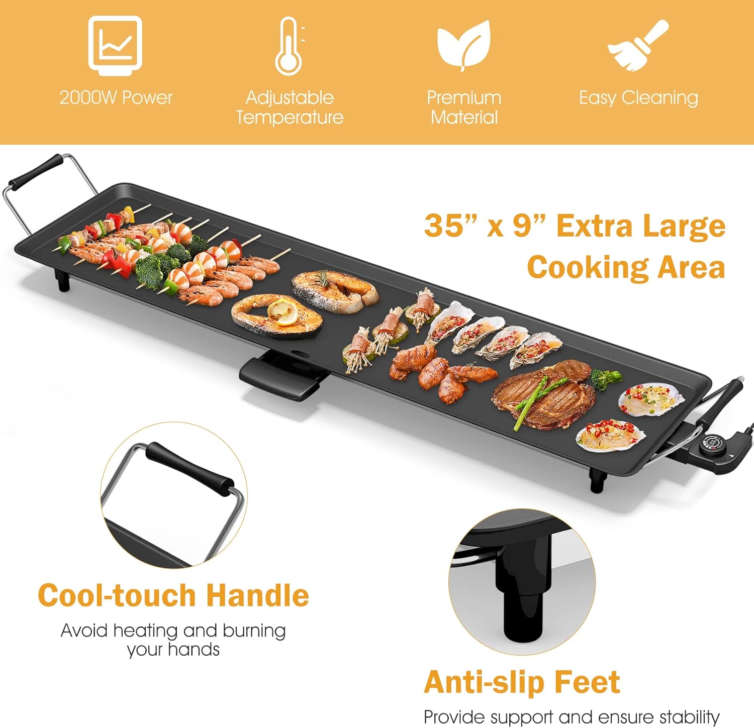 Electric Griddle 35 Inch - 200 - Outdoor Camping Cooking Table recensione e prezzo