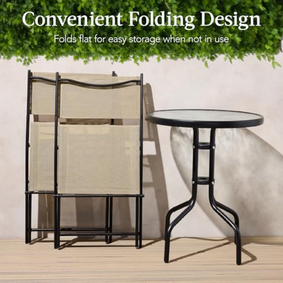 3-Piece Patio Bistro Dining Fu - Folding Chair recensione e prezzo