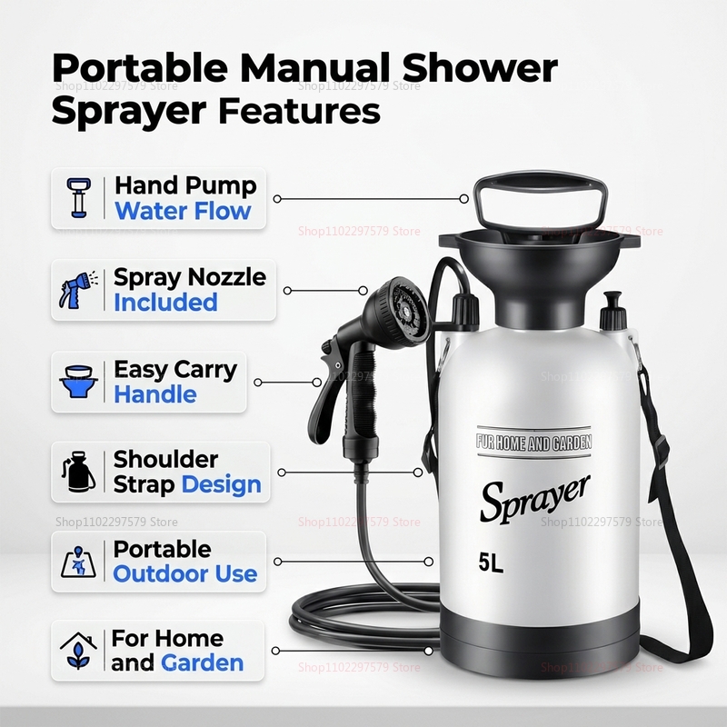 Portable Camping Shower 5L Man - Outdoor Camping Bag recensione e prezzo