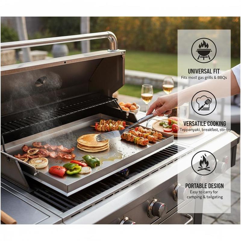 Flat Top Grill Plate 23x16 inc - Outdoor Camping Grill recensione e prezzo