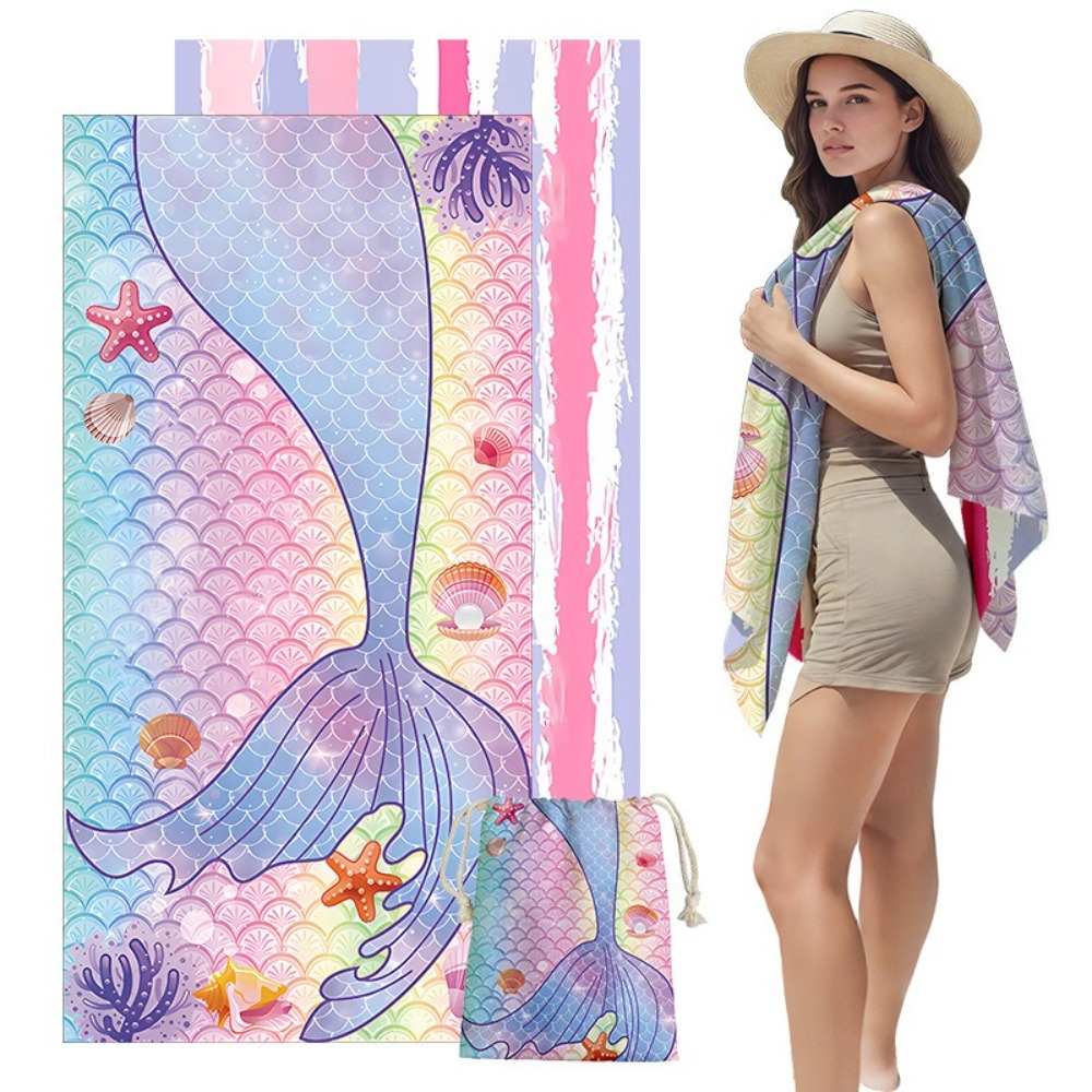 Fish Tail Print Beach Towels a - Outdoor Camping Blanket recensione e prezzo