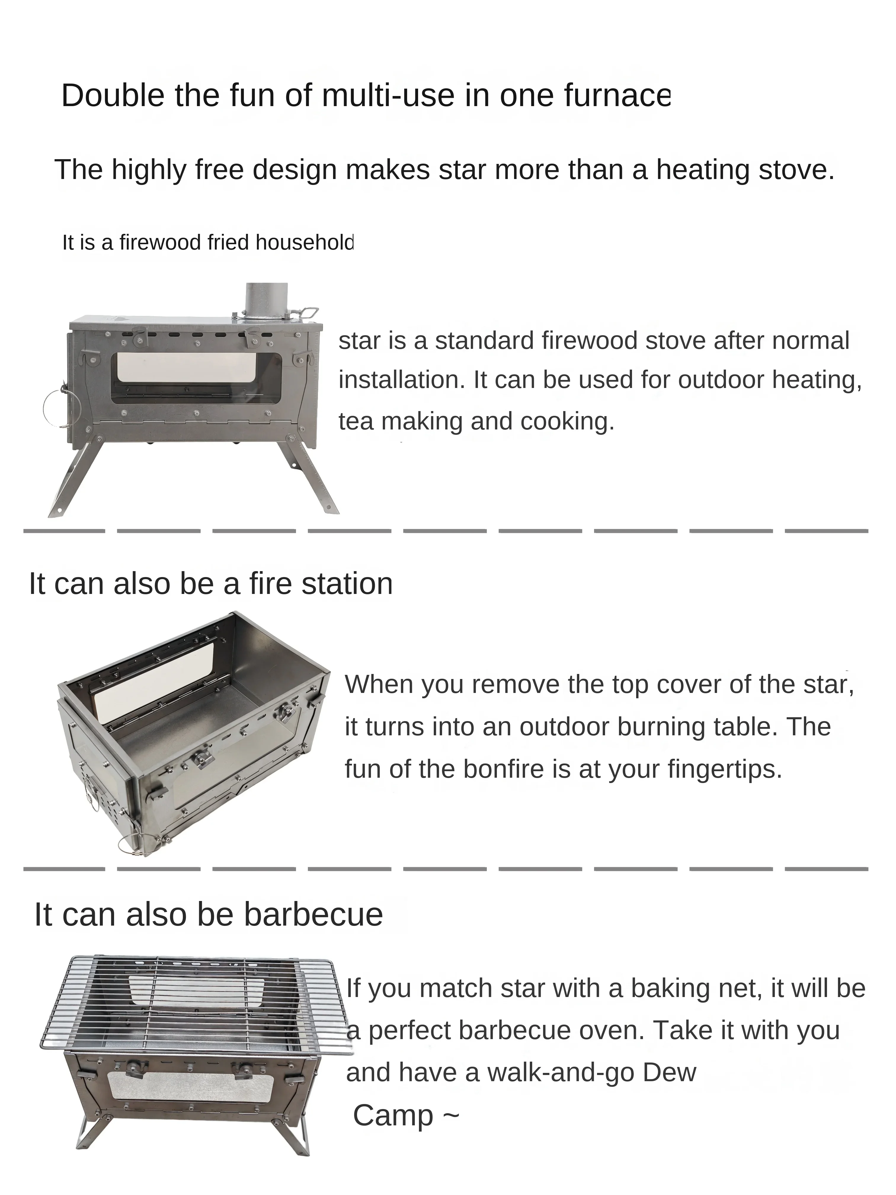 WT Star Ti Titanium Alloy Fold - Outdoor Camping Fireplace recensione e prezzo