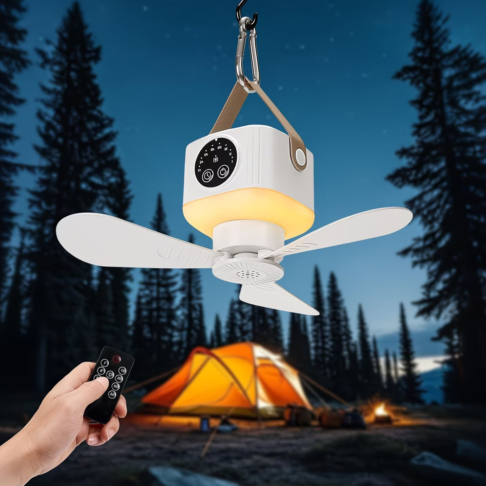 Portable Ceiling Fan with Ligh - Outdoor Camping House recensione e prezzo