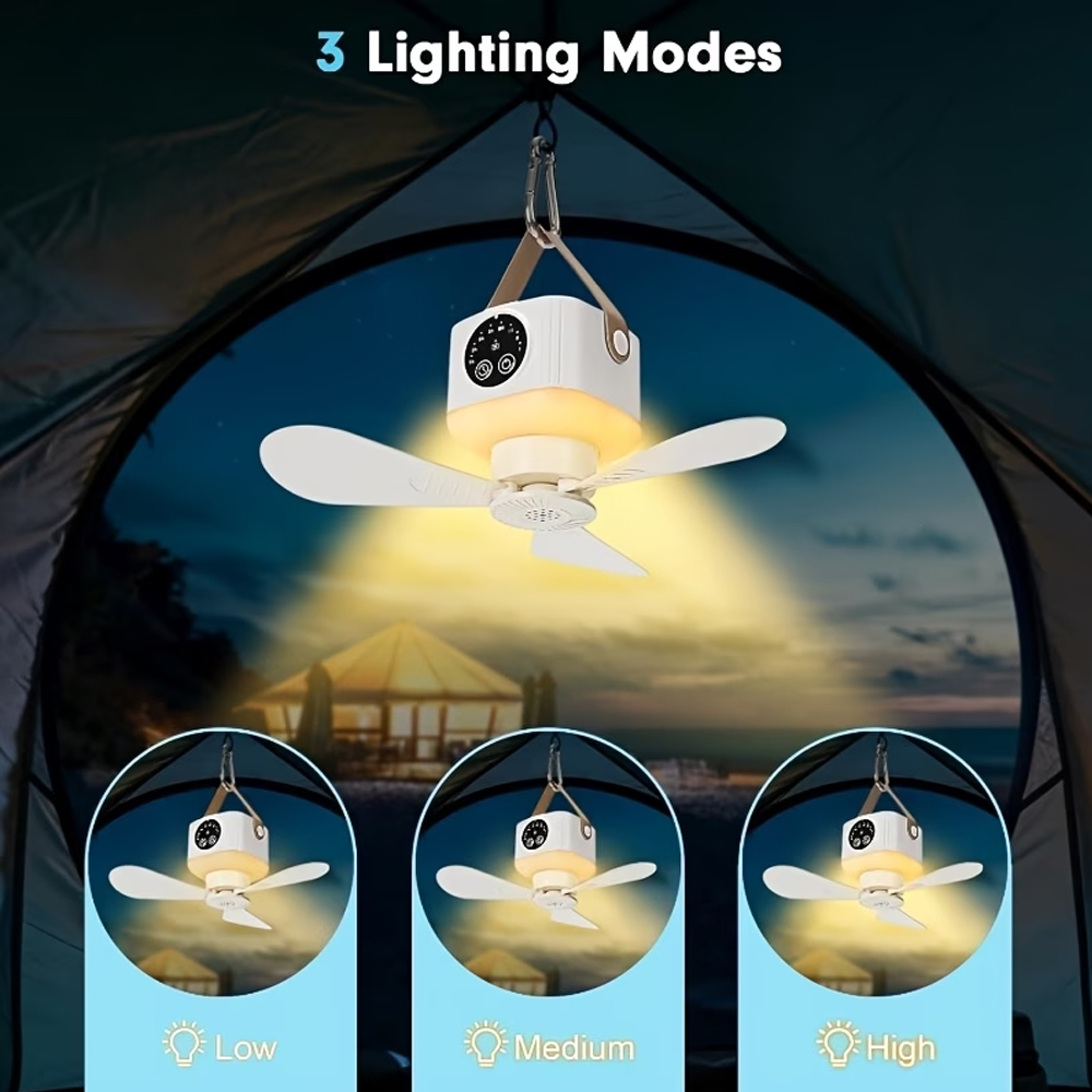 Portable Ceiling Fan with Ligh - Outdoor Camping House recensione e prezzo