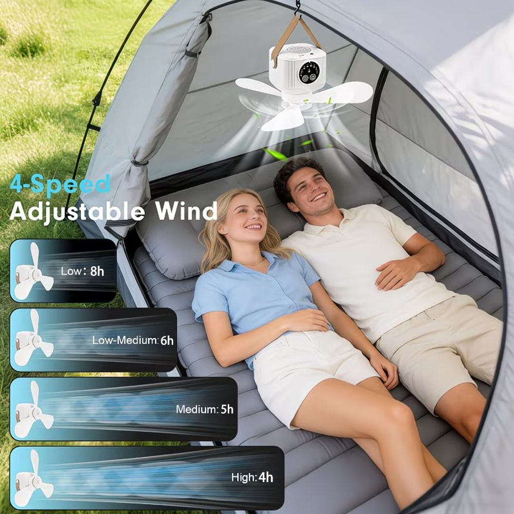 Portable Ceiling Fan with Ligh - Outdoor Camping House recensione e prezzo