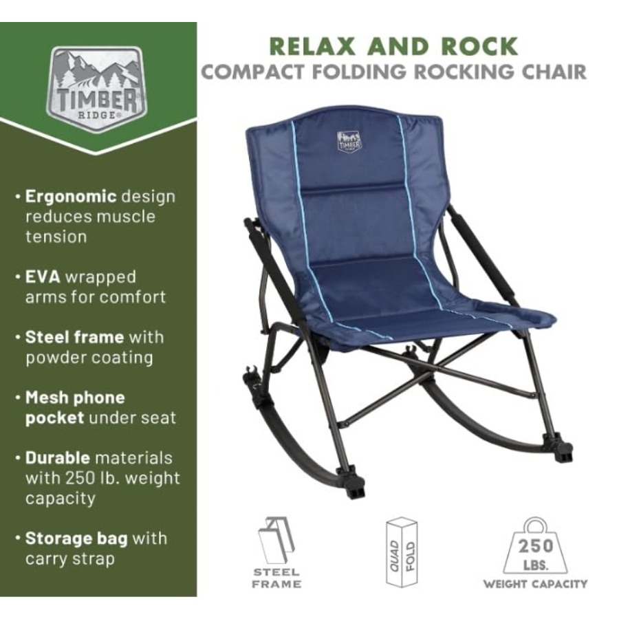 Folding Rocking Camping Chair  - Outdoor Camping Rocking Chair recensione e prezzo