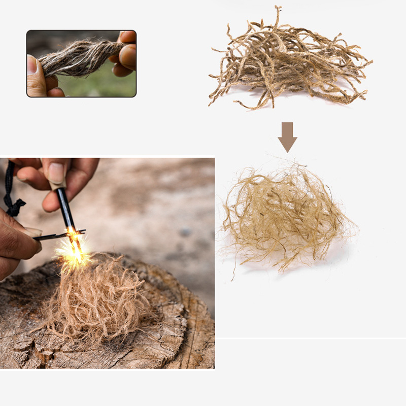 Outdoor Mini Wax Hemp Rope Por - Outdoor Camping Fireplace recensione e prezzo