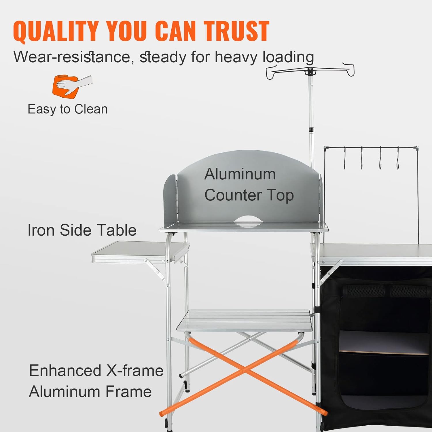 Camping Kitchen Table, Folding - Outdoor Camping Cooking Table recensione e prezzo