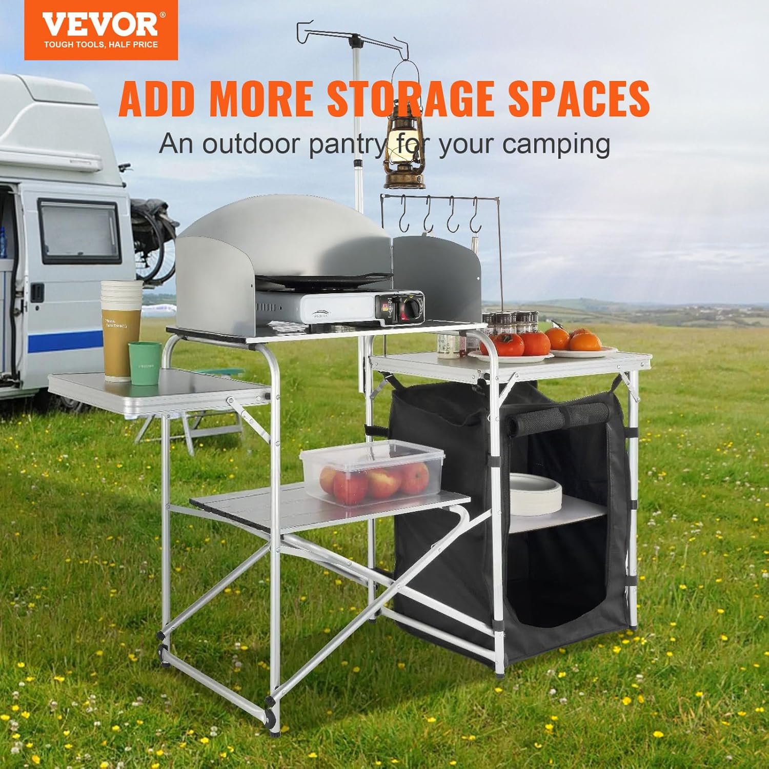Camping Kitchen Table, Folding - Outdoor Camping Cooking Table recensione e prezzo
