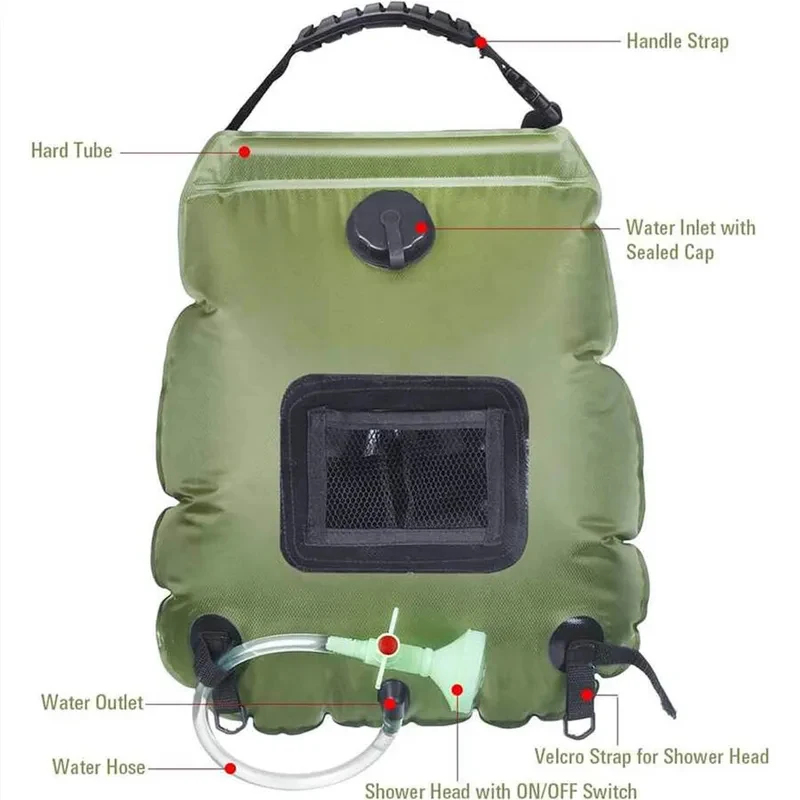 20L Solar Heating Camping Show - Outdoor Camping Hot Water Shower recensione e prezzo