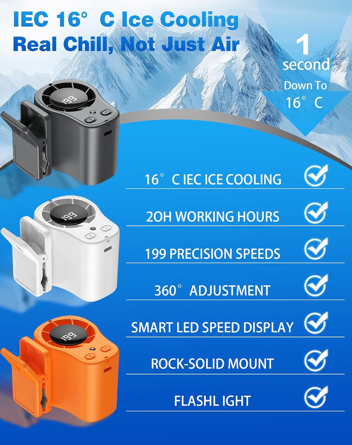 USB Rechargeable Car Clip on A - Outdoor Camping Air Conditioner recensione e prezzo