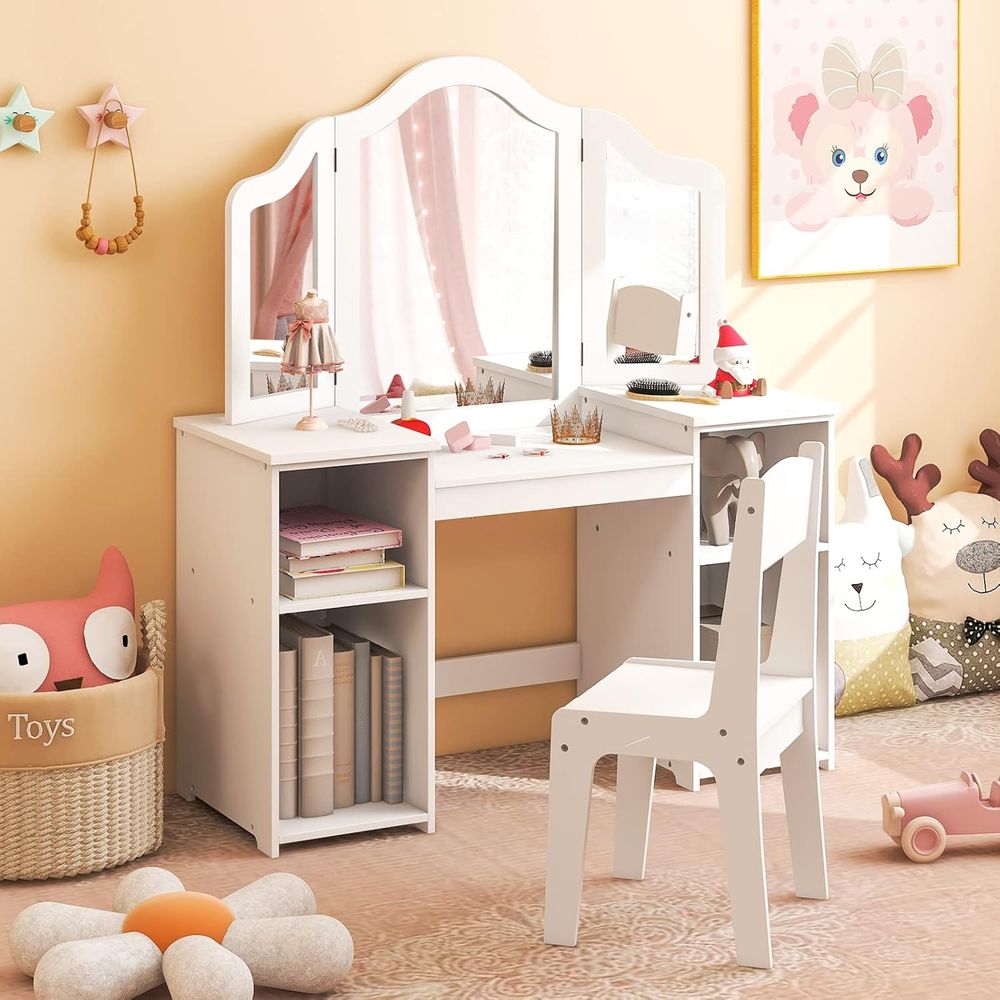 White Wooden Toddler Vanity Se - Folding Chair recensione e prezzo