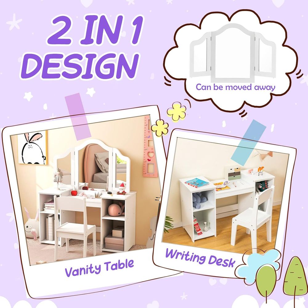 White Wooden Toddler Vanity Se - Folding Chair recensione e prezzo