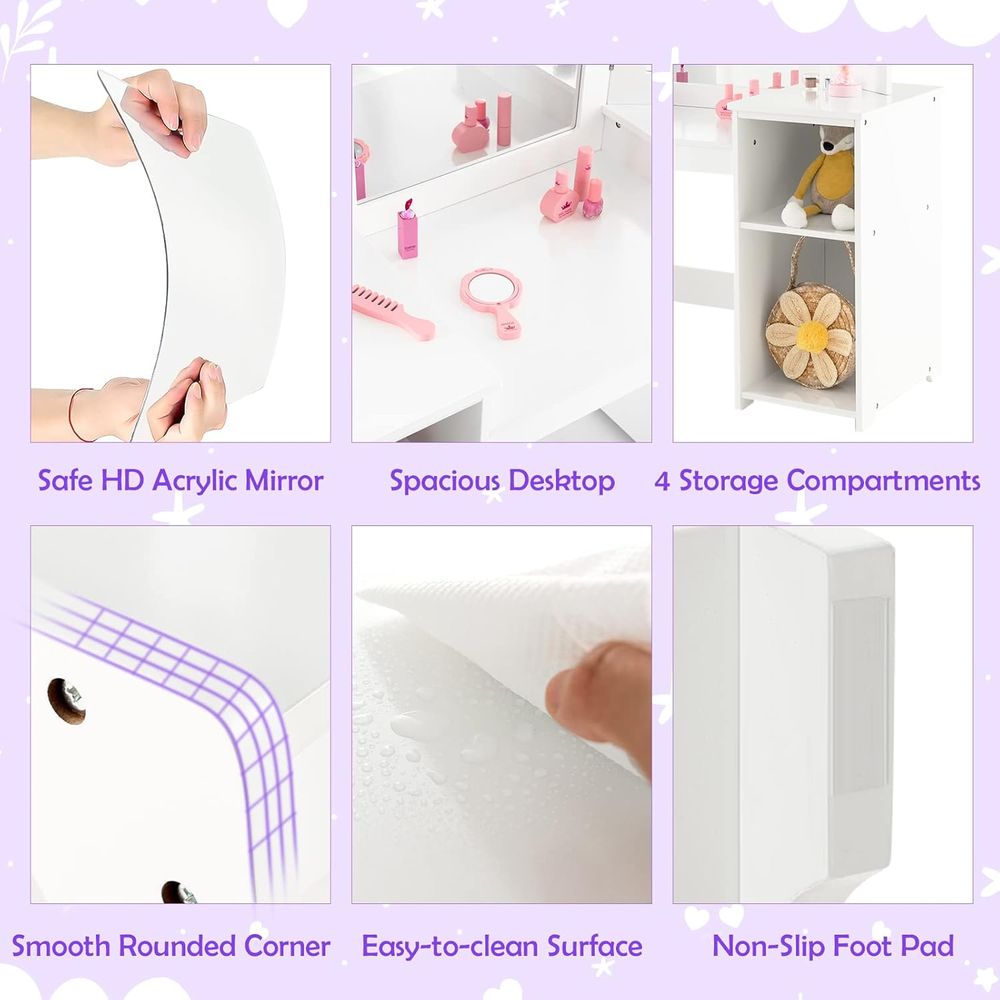 White Wooden Toddler Vanity Se - Folding Chair recensione e prezzo