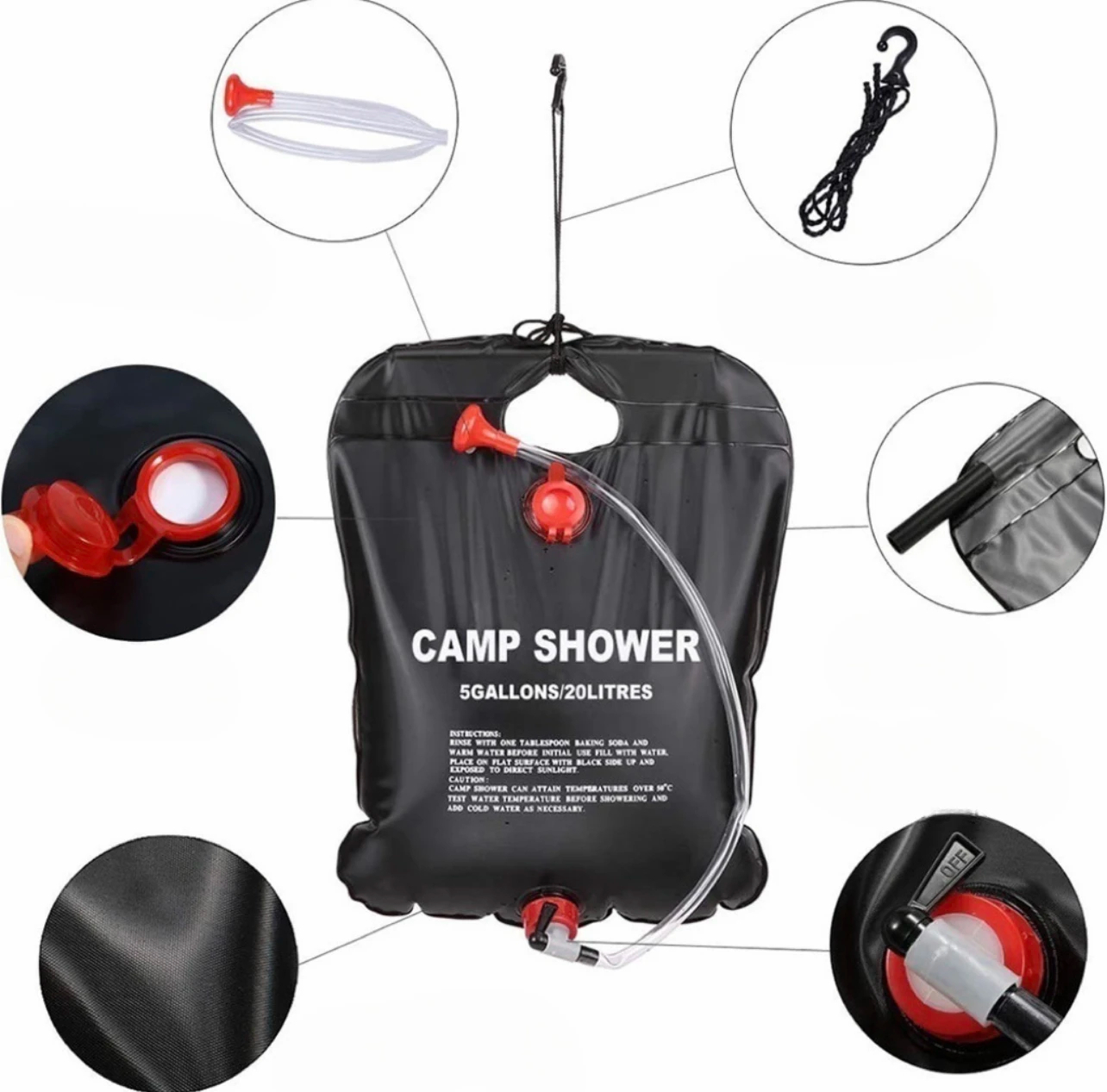 20/40L Camping foldable Solar  - Outdoor Camping Hot Water Shower recensione e prezzo