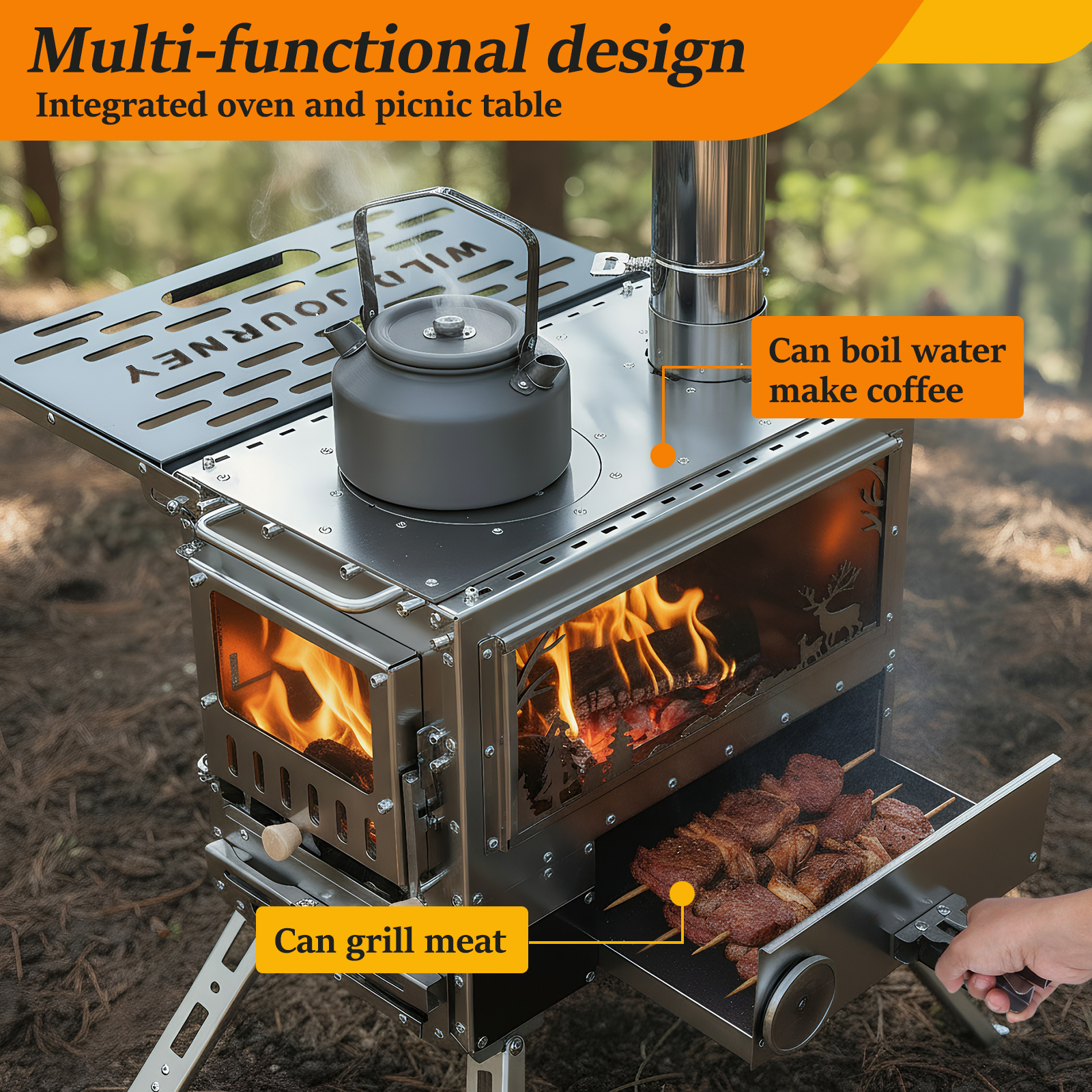 Hot Tent Stove with Oven & Cam - Outdoor Camping Cooking Table recensione e prezzo