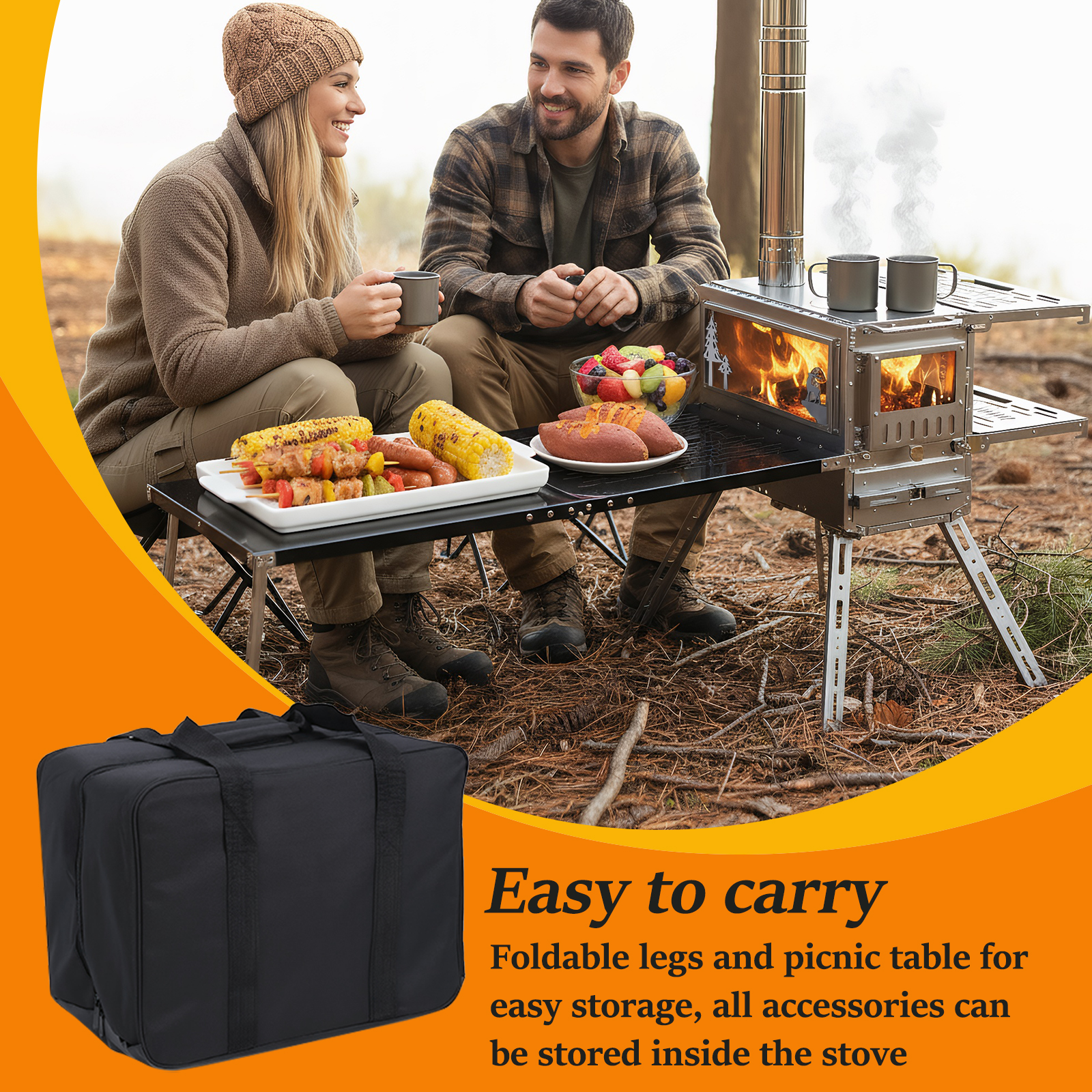Hot Tent Stove with Oven & Cam - Outdoor Camping Cooking Table recensione e prezzo